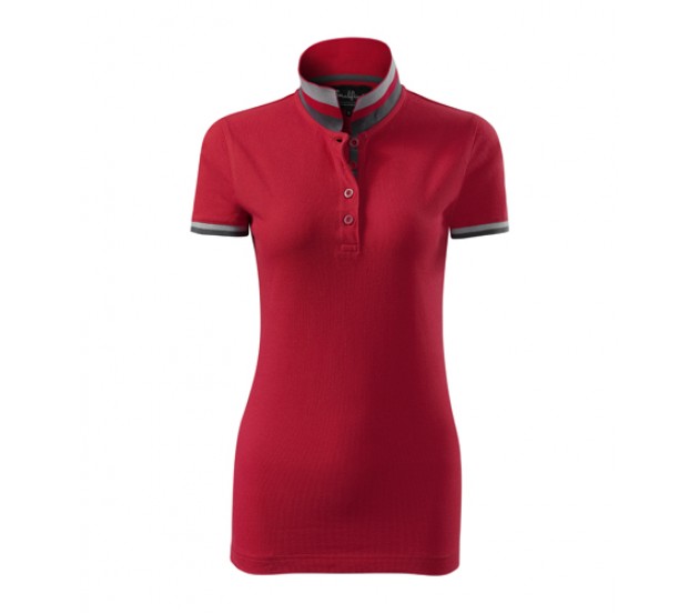 tricou-de-dama-polo-rosu-malfini-collar-up-257-630x552